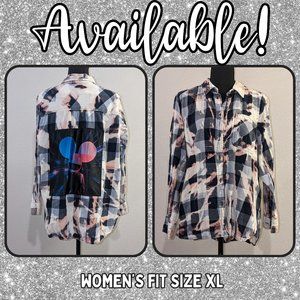 Deadmau5 inspired upcycled bleached flannel